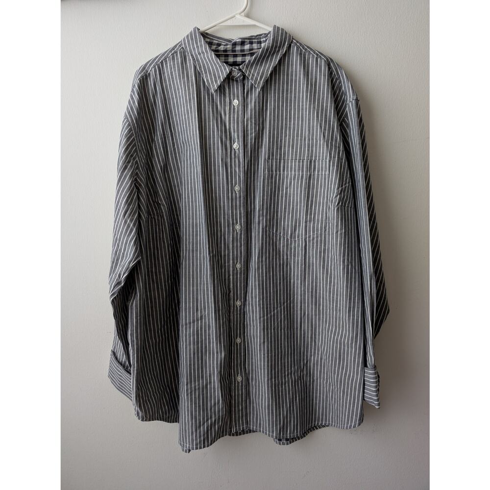Nwt Wildfang The Essential Long Sleeve Oversized Wrap Button Up - Picture 2 of 10